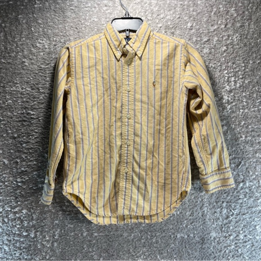 Ralph Lauren Yellow Button Down Long Sleeve‎ Shirt Size 6 Boys Preppy